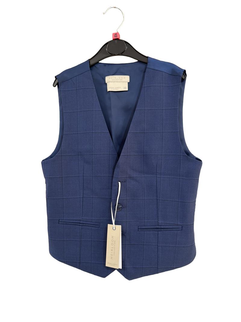 Preloved John Lewis - Navy Check Waistcoat, NEW With Tags (10y)
