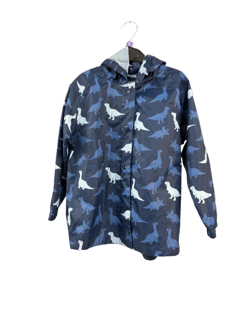 Preloved Tchibo - Blue Dinosaur Rain Shell Jacket, 98-104 Cm (3-4y)