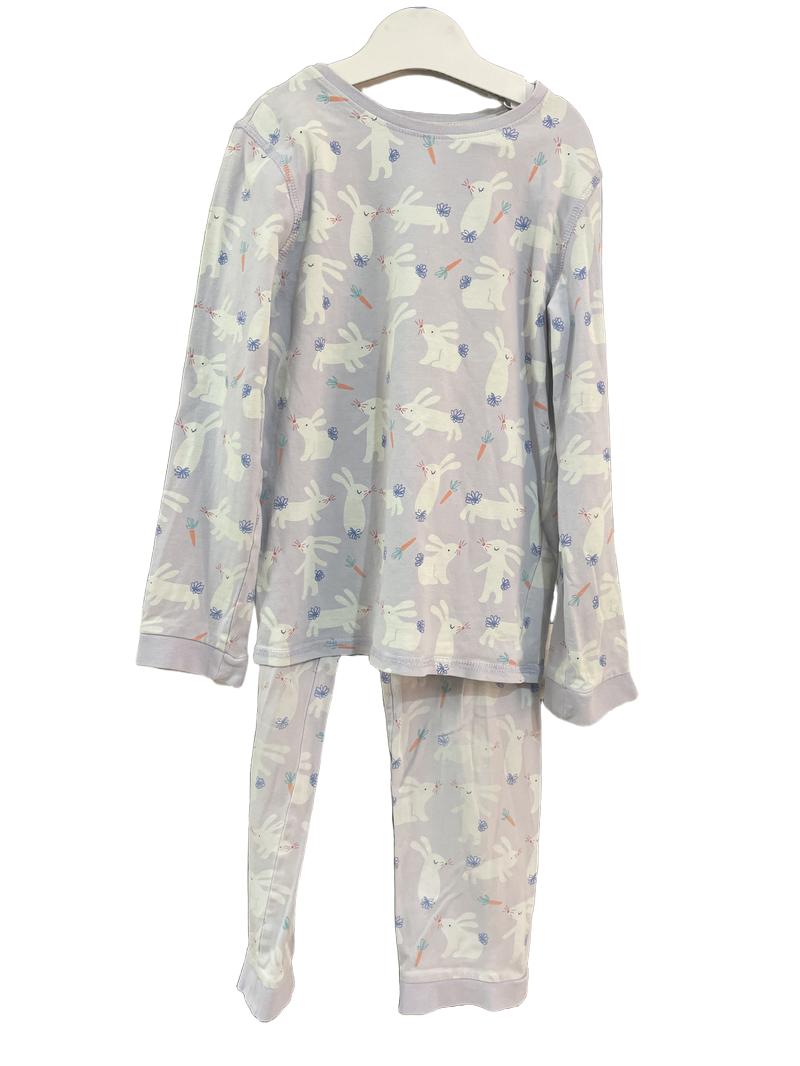 Preloved Marks & Spencer - Purple Rabbit Carrot Print Long-sleeved Pyjama Set (6-7y)