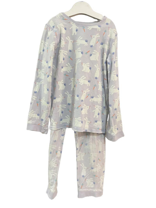 Preloved Marks & Spencer - Purple Rabbit Carrot Print Long-sleeved Pyjama Set (6-7y)