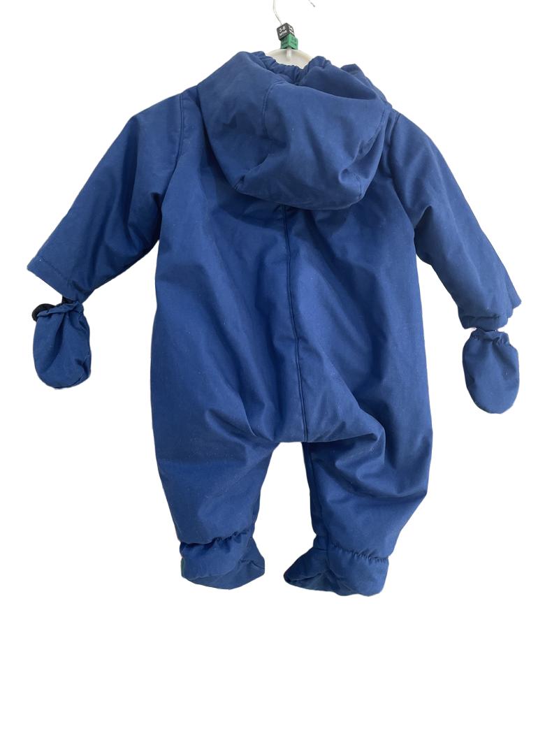 Preloved Petit Bateau - Blue Snow/Pramsuit With Gloves. (3-6m, 6-9m)