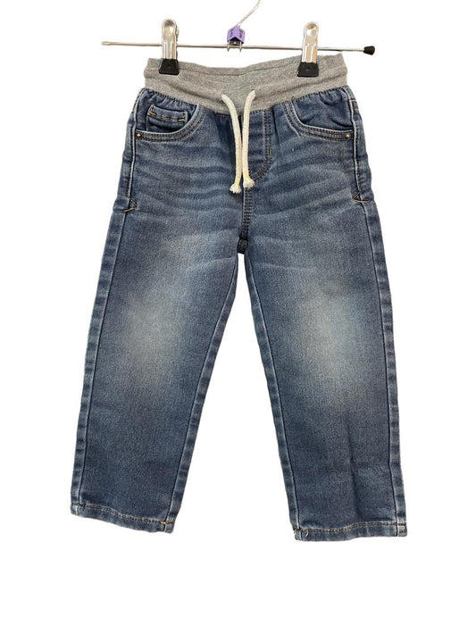 Preloved Target - Blue Jeans, Pull On With Tie Waist (3-4y)
