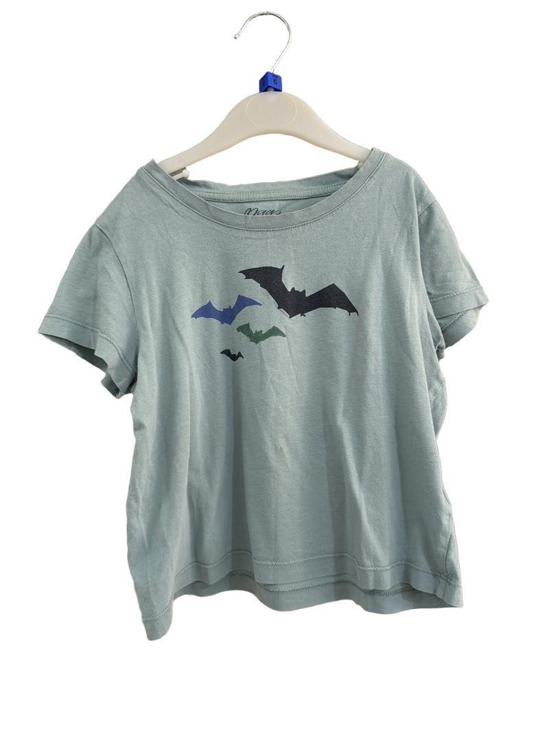 Preloved Maas - Blue Bat Graphic Short-sleeved T Shirt, 116 Cm (6-7y)