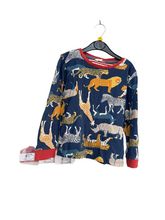 Preloved John Lewis - Navy Safari Print Long-sleeved Pyjama Top (7y)