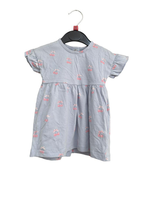 Preloved George - Blue Cherry Print Short-sleeved Dress (0-3m)