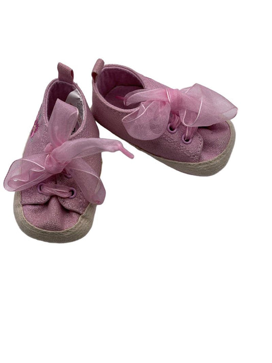 Preloved Babies R Us - Pink Lace Trainers Soft Sole (0-3m) - Shoes