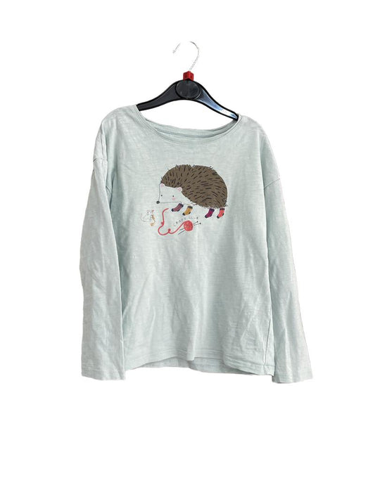 Preloved John Lewis - Blue Hedgehog Crafting Long-sleeved T Shirt (8-9y)