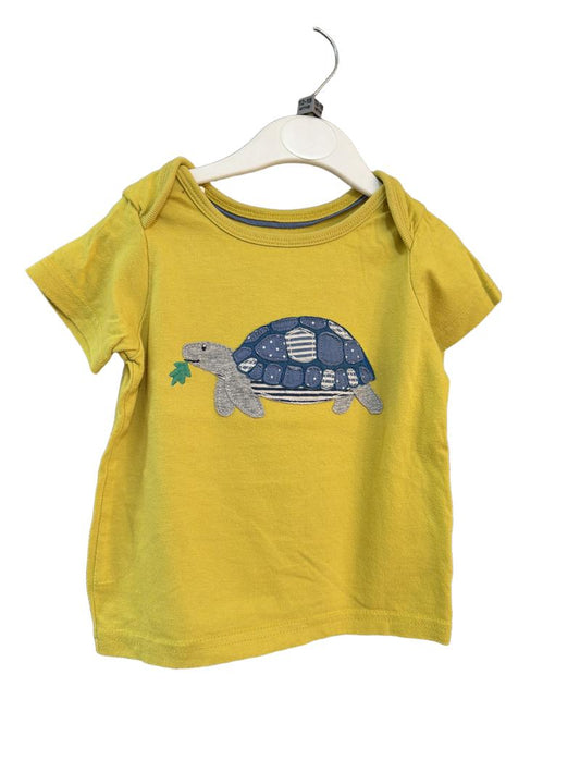 Preloved Baby Boden - Yellow Turtle Applique Short-sleeved T Shirt (12-18m)