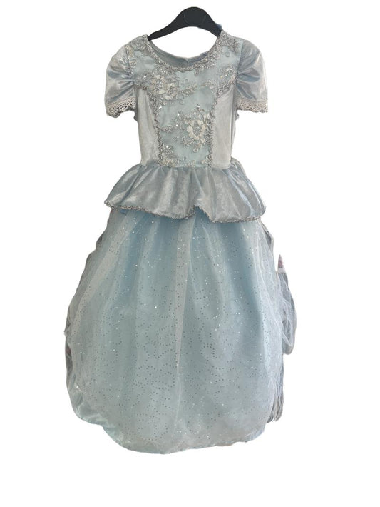 Preloved Unknown Brand - Blue, Silver Princess Dress, Hoop Skirt. (7-8y)