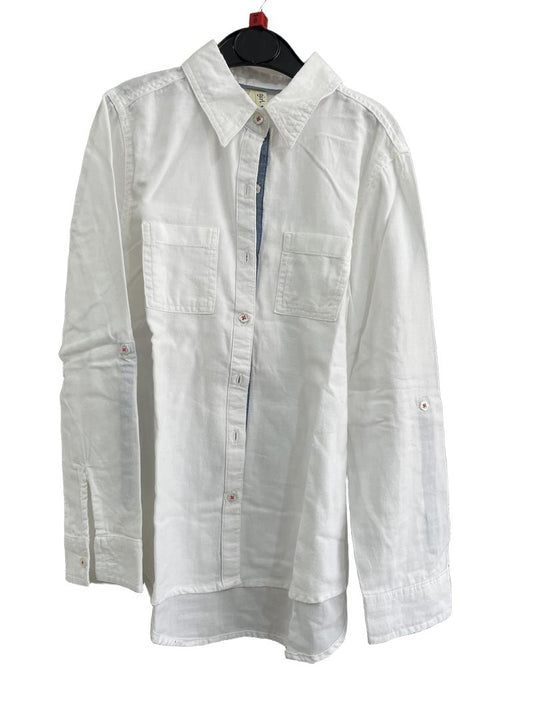 Preloved Girl Krazy - White Collar Button Down Shirt Long-sleeved (8-9y)