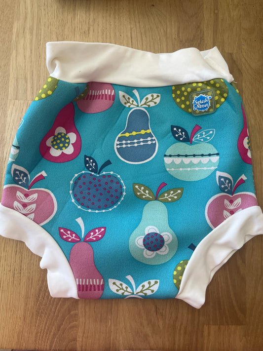 Preloved Splash About - Accessories - Swim Diaper Nappy Cover Teal With Fruit Pattern, XXL (XXLarge)