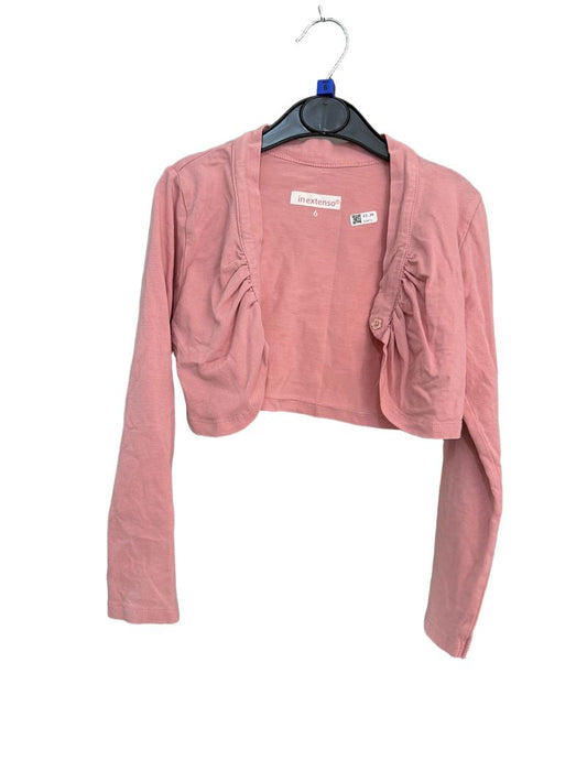 Preloved Inextenso - Pink Lightweight Long-sleeved Bolero Cropped Cardigan (6-7y)