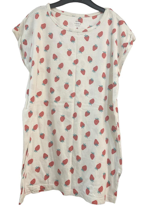 Preloved John Lewis - Cream With Strawberry Print Short-sleeved Top (12-13y)