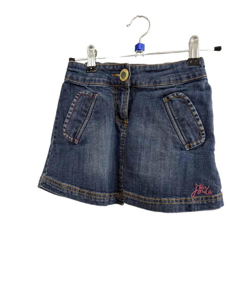Preloved Joules - Blue Denim Skirt (6-7y)
