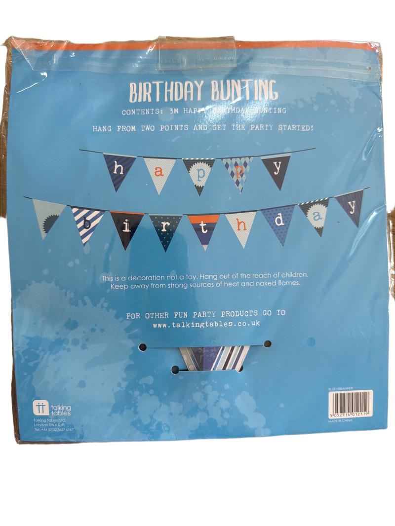 Preloved Talking Tables - Blue Happy Birthday Bunting.