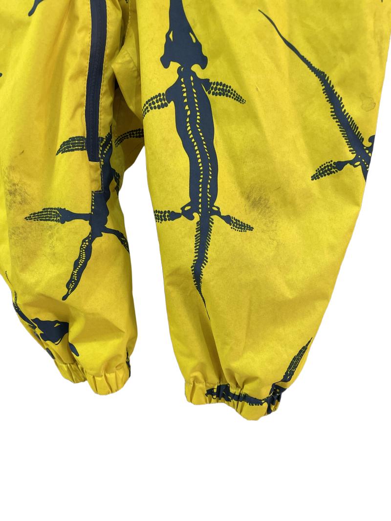 Preloved Muddy Puddles - Yellow Dinosaur Skeleton Puddle Suit (12-18m)