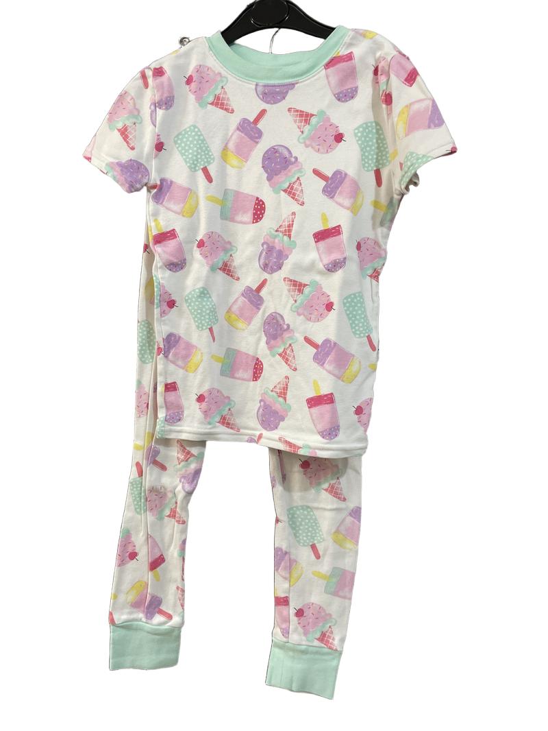 Preloved Kirkland Signature - Sleepwear - Multicoloured Ice Cream Cone Short-sleeved Shirt Trouser Pajama Set (8-9y)