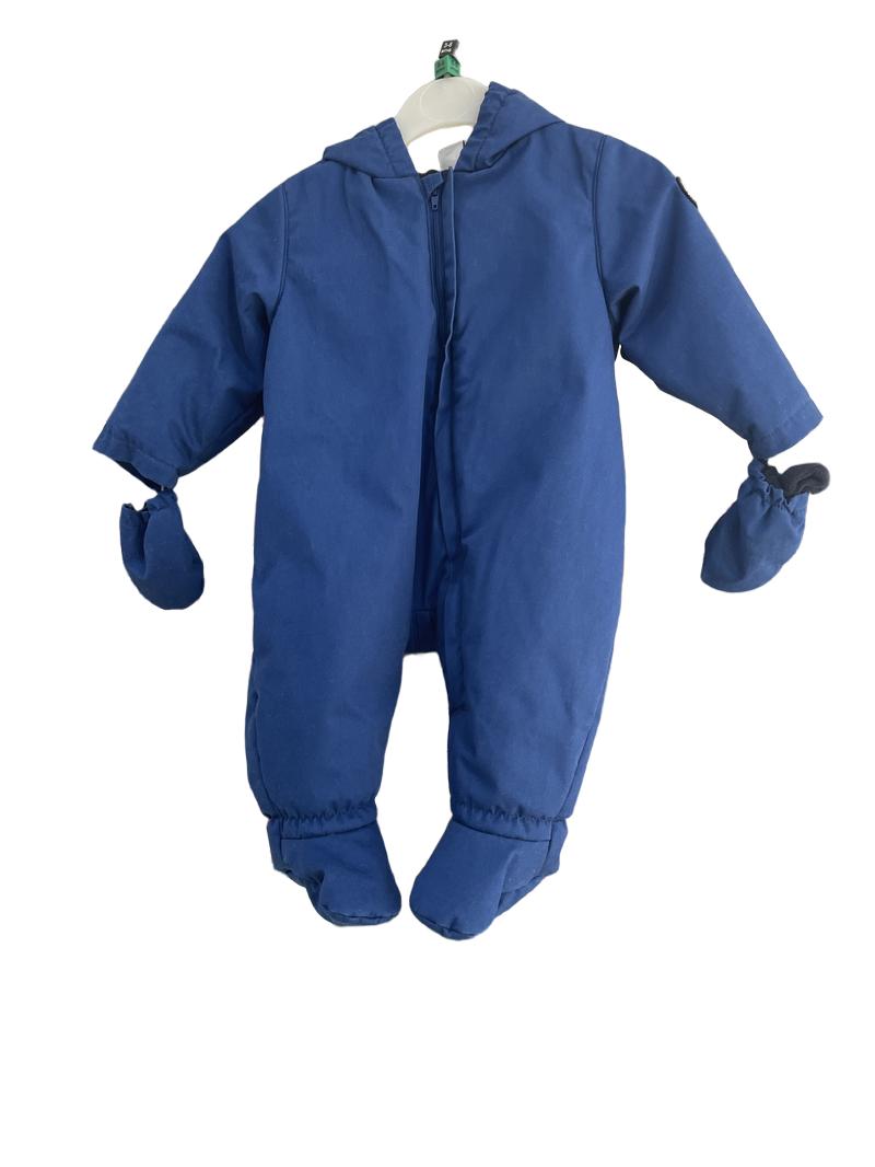 Preloved Petit Bateau - Blue Snow/Pramsuit With Gloves. (3-6m, 6-9m)