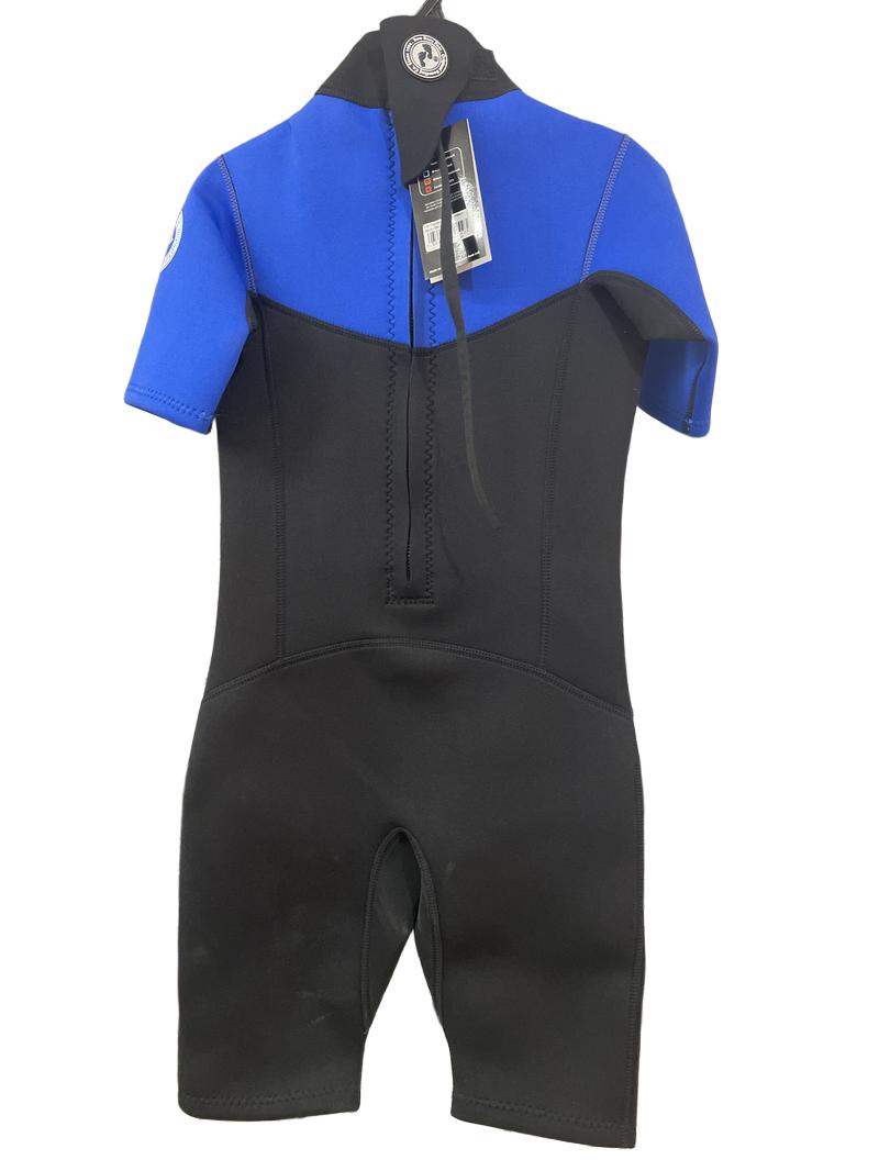 Preloved Two Bare Feet - Children's Blue And Black Shorty Wetsuit. (Large)