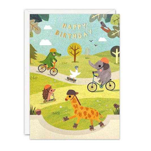 Animals on Wheels Acorns Card