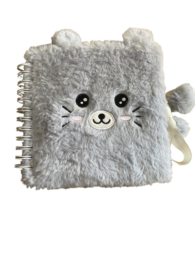 Preloved Paperchase - Grey Fluffy Bear Mini Scrapbook.