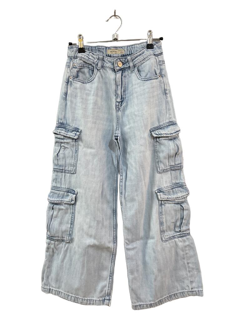 Preloved Marks & Spencer - Bleached Cargo Blue Jeans (9-10y)