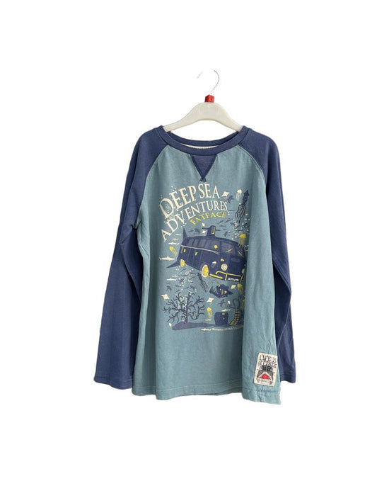 Preloved Fatface - Green Blue Deep Sea Adventures Graphic Long-sleeved Shirt (8-9y)