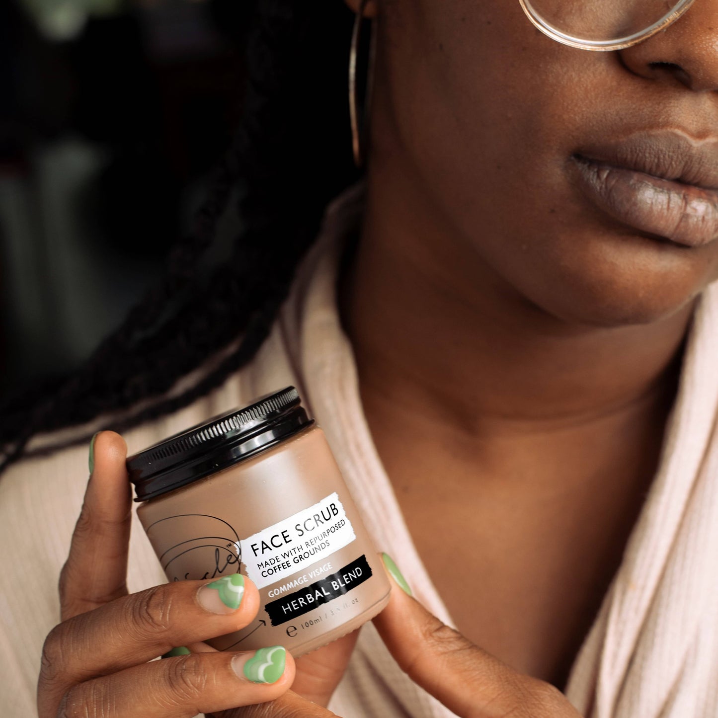 Face Scrub with Coffee + Rosehip [Herbal] Vegan Exfoliator