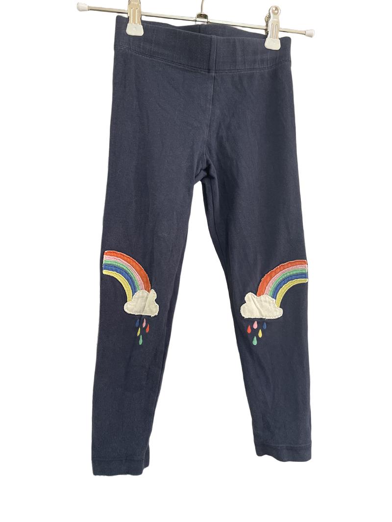 Preloved Kite - Navy Leggings With Rainbow Knees. (4-5y)