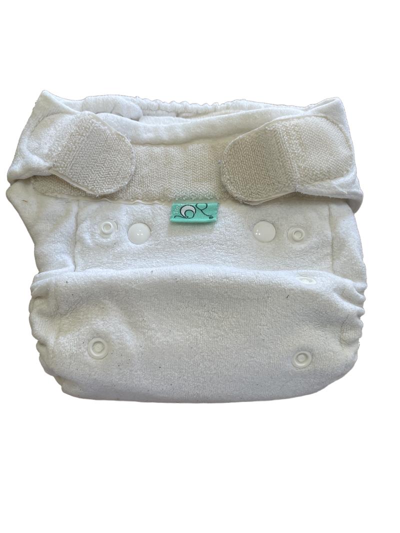 Preloved Totsbots - Plain White Reusable Nappy With Inserts.