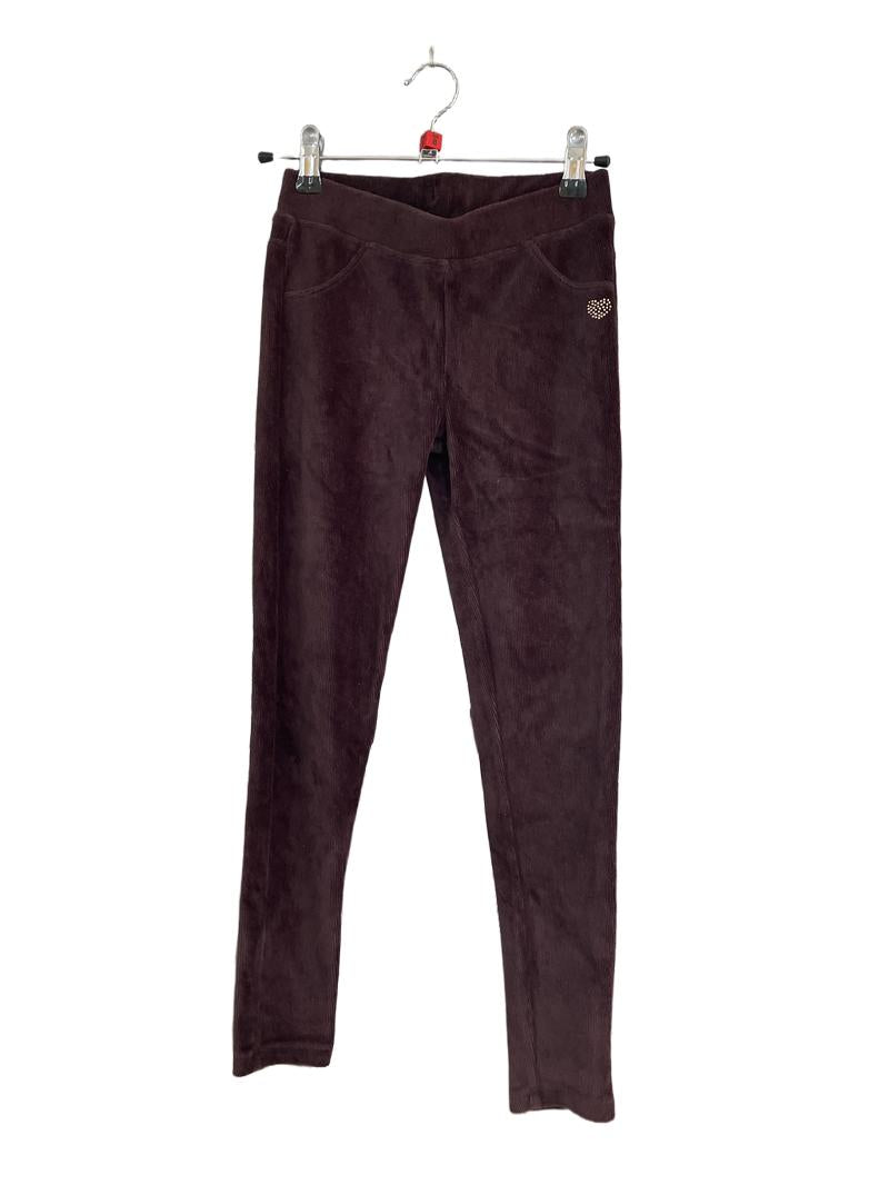 Preloved BluKids - Brown Velour Corduroy Effect Leggings (8-9y)