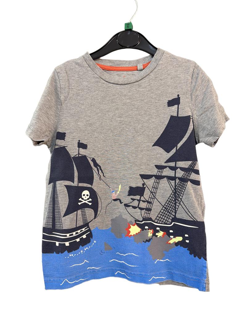 Preloved Mini Boden - Gray Pirate Battle Short-sleeved T Shirt (5-6y)