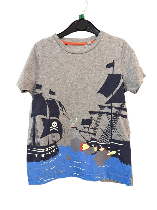 Preloved Mini Boden - Gray Pirate Battle Short-sleeved T Shirt (5-6y)