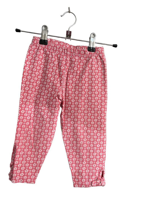 Preloved Marks & Spencer - Pink White Floral Print Leggings (2-3y)