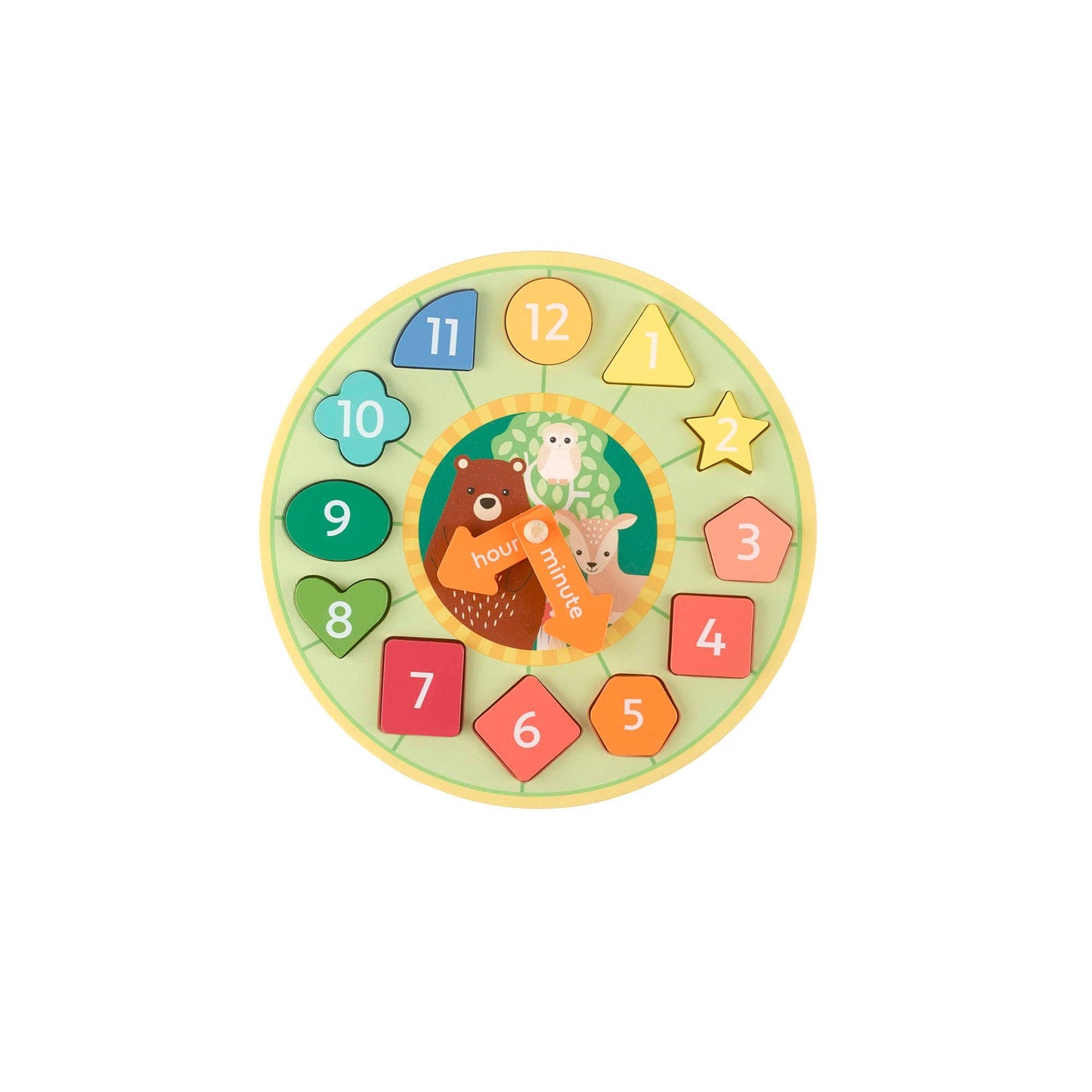 Woodland Wooden Shape Sorting Clock