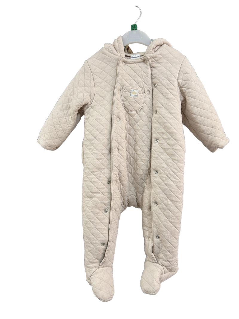 Preloved John Lewis - Oatmeal Quilted Pram Suit (6-9m)