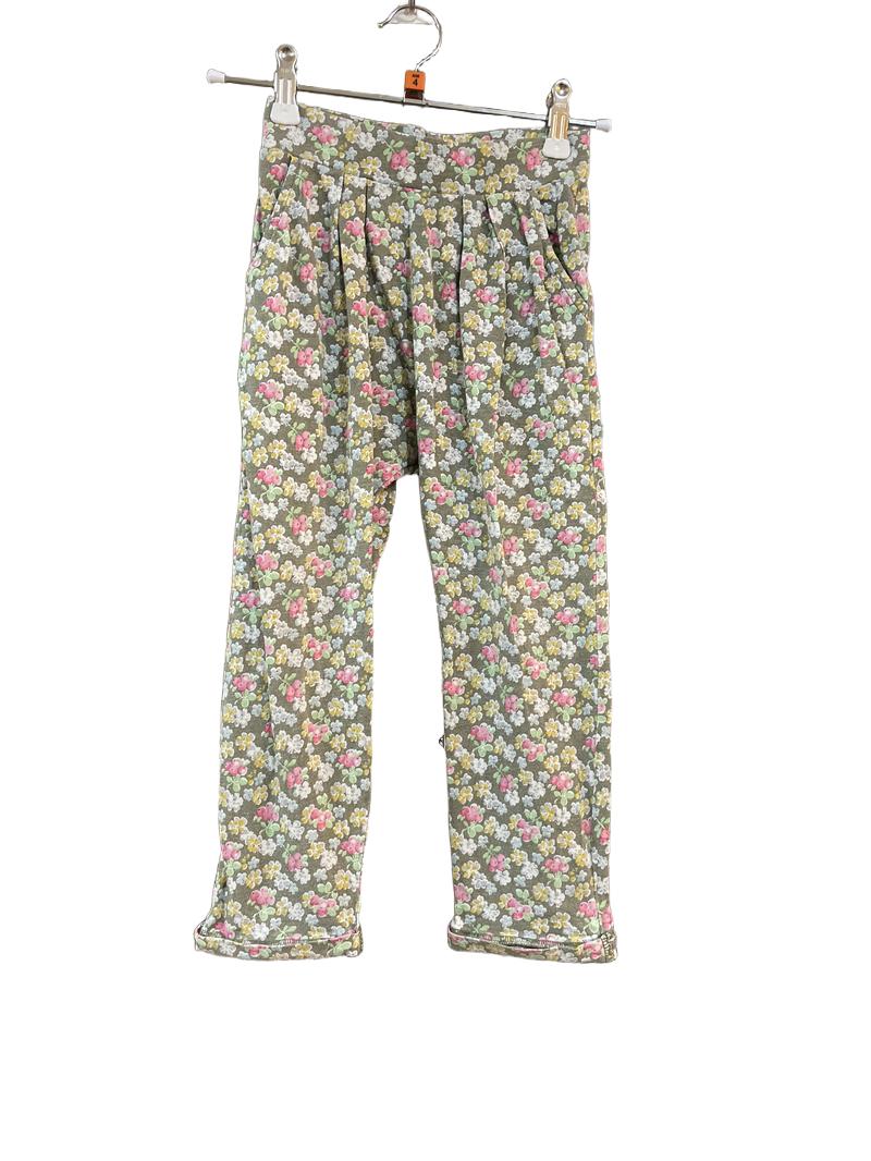 Preloved Next - Beige Pastel Floral Print Jersey Trousers (4-5y)