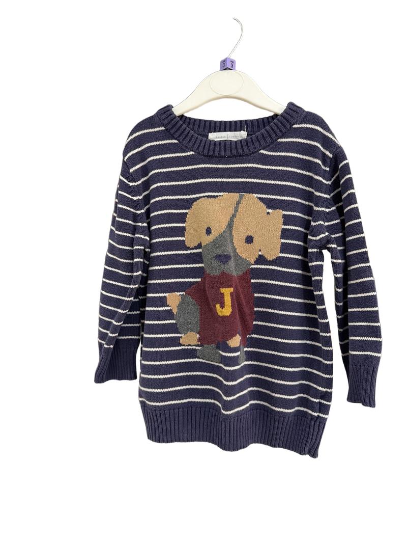 Preloved Jasper Conran - Blue Dog Graphic Knit Jumper (3-4y)