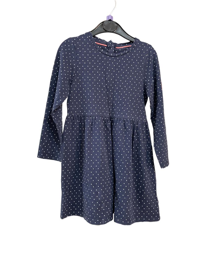 Preloved Mothercare - Navy Polka Dot Jersey Dress (3-4y)