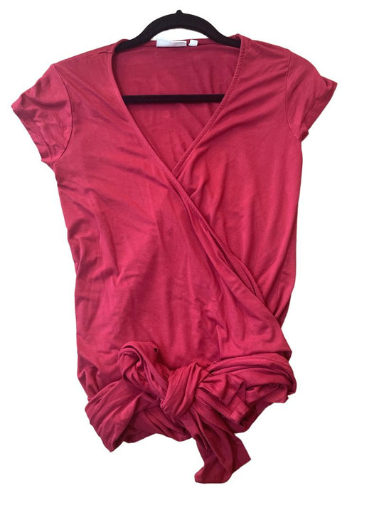 Preloved Jojo Maman Bebe - Red Maternity Nursing Short-sleeved Wrap Top (Small)