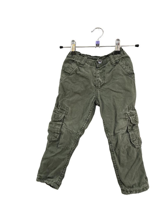 Preloved John Lewis - Green Lined Cargo Trousers (3-4y)