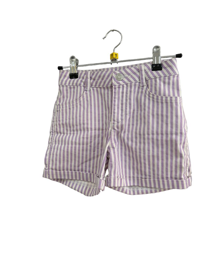 Preloved LC Waikiki - Purple White Stripe Shorts (7-8y)