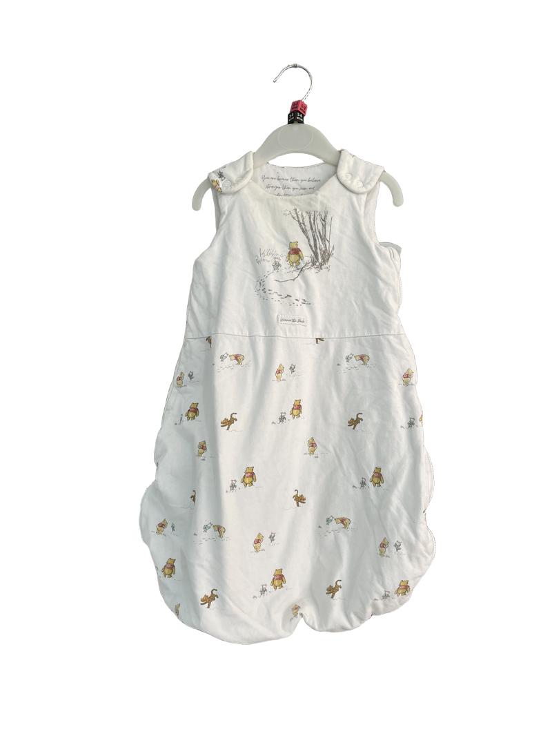 Preloved Tu - White Classic Pooh Print Sleep Bag, 0-6 Months (0-6m)