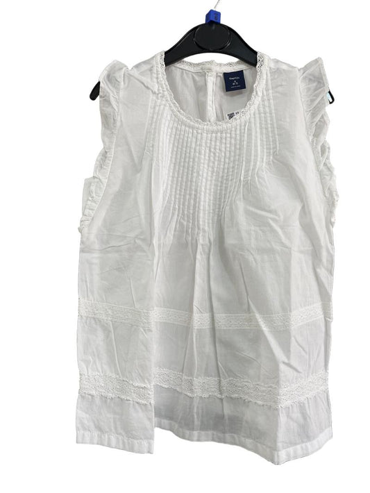 Preloved Gap Kids - White Sleeveless Pleated Top (6-7y)