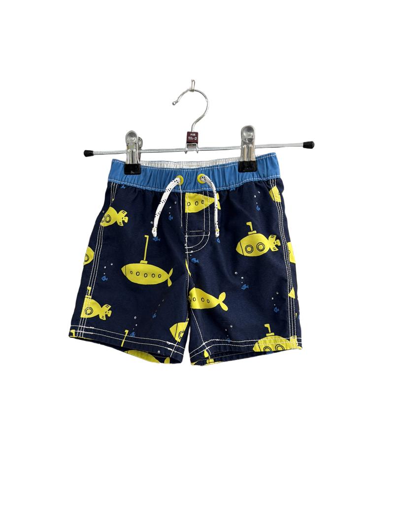Preloved Gap - Navy Yellow Submarine Swim Trunks Shorts (18-24m)
