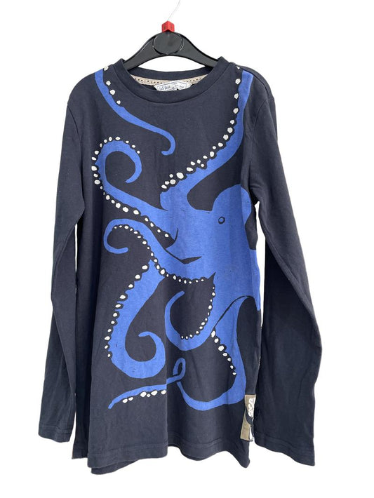 Preloved Fatface - Navy Blue Octopus Long-sleeved T Shirt (8-9y)