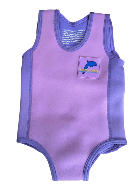 Preloved Konfidence - Pink, Purple Trim Baby Wetsuit (12-18m, 18-24m)
