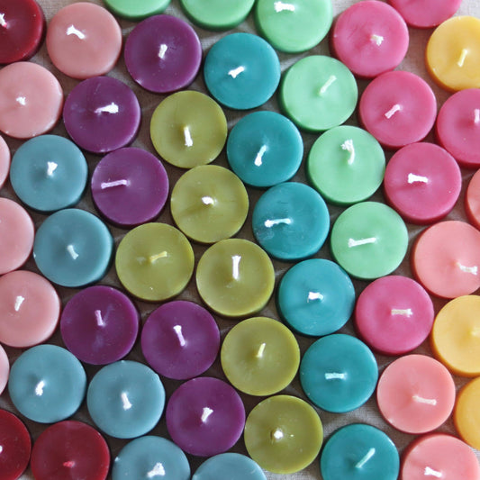 Colourful Tea Lights | Natural Dyes | Long & Clean Burn