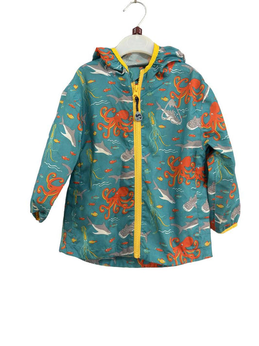 Preloved Frugi - Blue Ocean Animal Print Waterproof Jacket (2-3y)