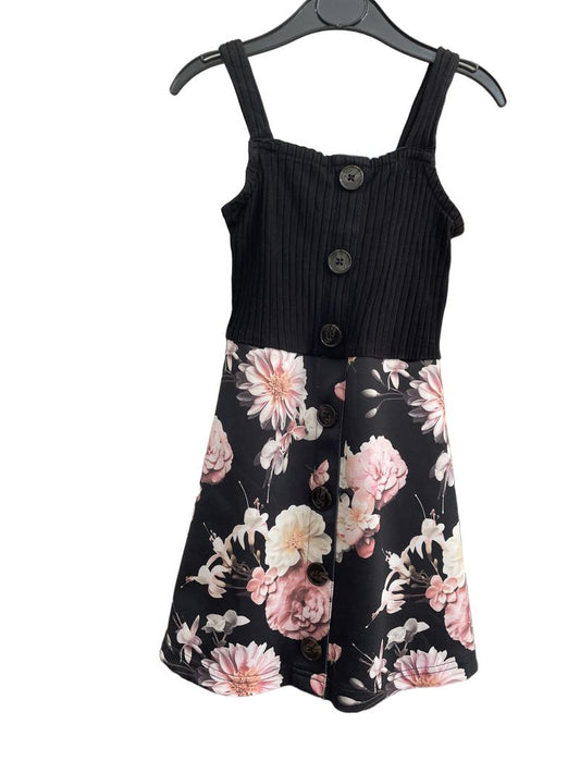Preloved Firetrap - Black Floral Sleeveless Dress (5-6y)